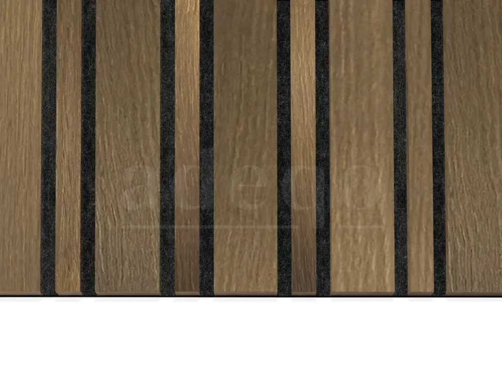 Adeqo Akupanel Wisselende lat WoodSkin - Gerookt Eiken Donker 300 x 60 cm - Akoestische Wandpanelen Tijdelijk Beschikbaar
