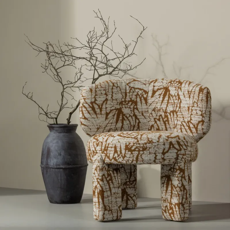 Aanbieding Fauteuil Upke Geweven stof, kleur Naturel/Bruin pre order