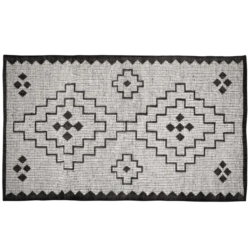 Wood - OMARI VLOERKLEED WOL/JUTE NATUREL/ZWART 160x230CM Dagaanbieding