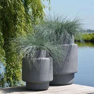 Laatste Versie Plantenpot Billund Grijs 70 cm – Grote Bloempot voor Binnen en Buiten