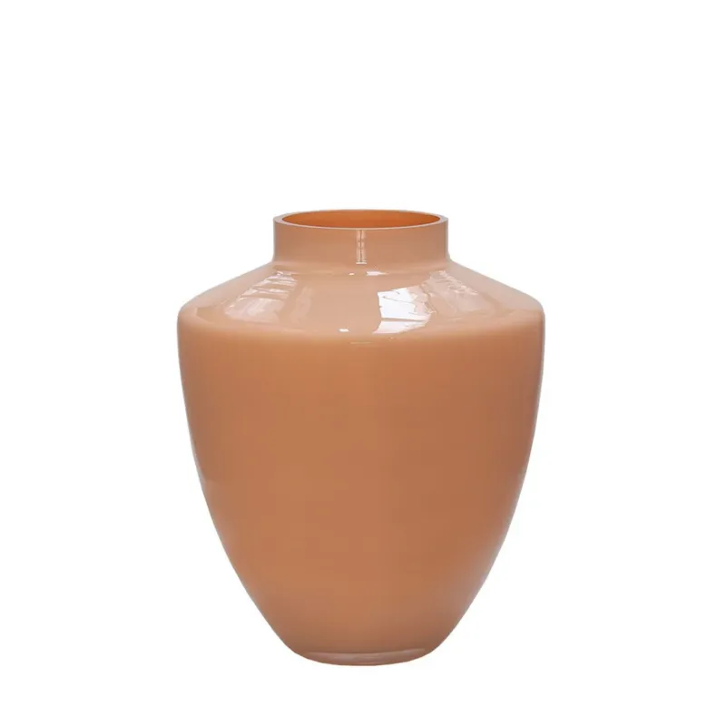 Tugela Peach vaas – Handgemaakte pastelvaas van glas Ø24,5–28 cm Speciale Aanbieding