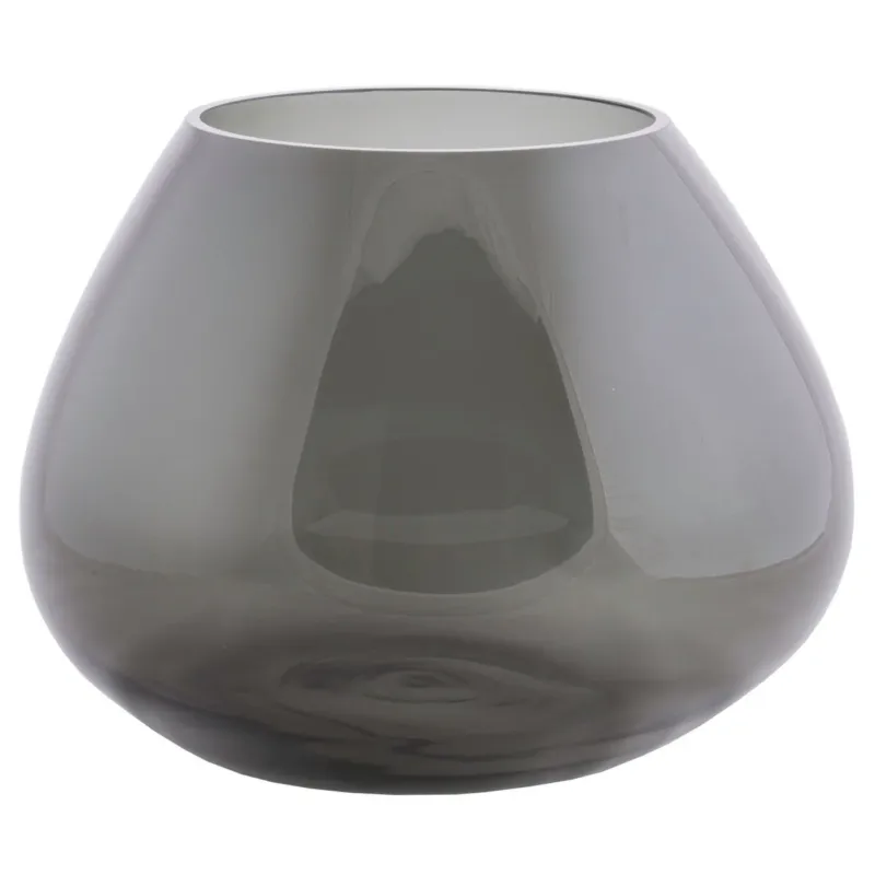 Uitverkoop Morava Grey vaas – Bolvormige grijze glazen vaas Ø32 cm