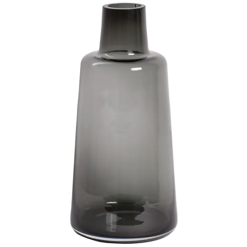 Flitsaanbieding Jana Grey vaas – Mondgeblazen grijze designvaas van dik glas