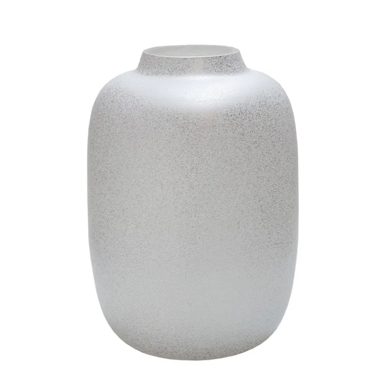 Hoge Kwaliteit Artic Sparkle Silver vaas – Mondgeblazen zilveren vaas met glitter
