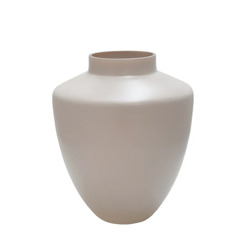 Koopje Tugela Matte Ivory vaas – Beige-witte glazen vaas Ø24–28xH29–36 cm