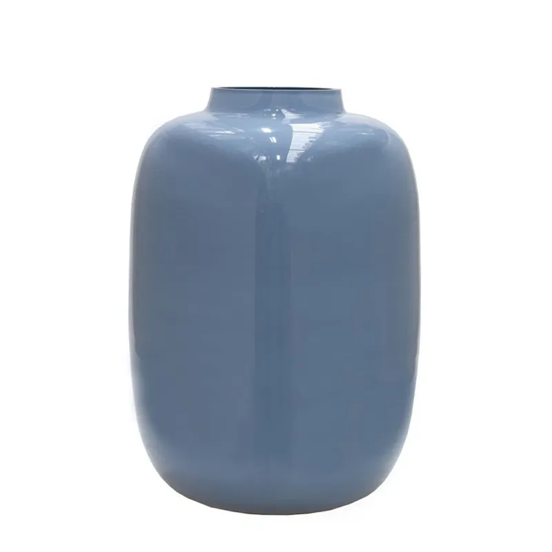 Artic vaas blauwgrijs – Mondgeblazen glazen design Ø21/25 cm Voordeelprijs