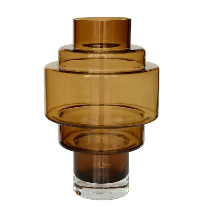 Meest Verkocht Kasai cognac vaas – mondgeblazen glazen vaas in bruin glas – decoratieve eyecatcher in 2 maten