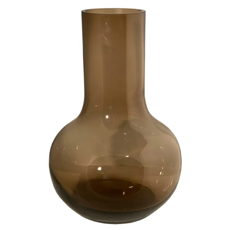 Seim Taupe vaas – Mondgeblazen bruine glazen design Ø25–28 cm Exclusieve Aanbieding
