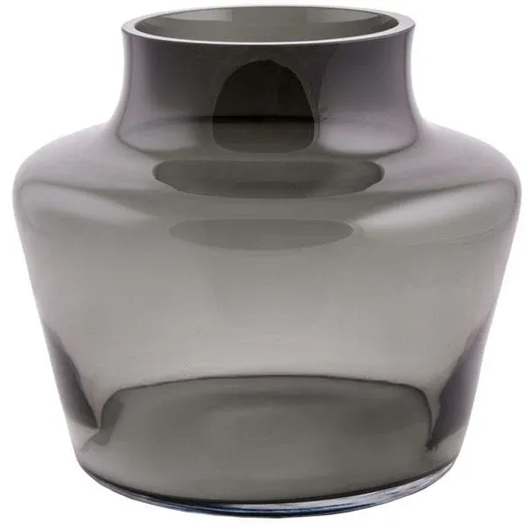 Coral Grey vaas – Mondgeblazen grijze glazen design Ø22,5xH22 cm Direct Verzonden