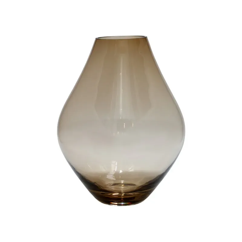 Gratis Retour Lesse Taupe Vaas – Mondgeblazen Glazen Vaas Ø19 of Ø22 cm – Ambachtelijk Uniek Design in Taupe