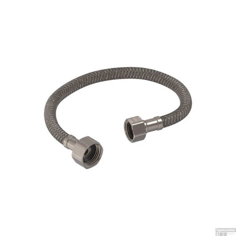Veilige Betaling Flexibele Aansluitslang MAY 30 cm G1/2" x G3/8" Aansluiting Geborsteld Nickel PVD