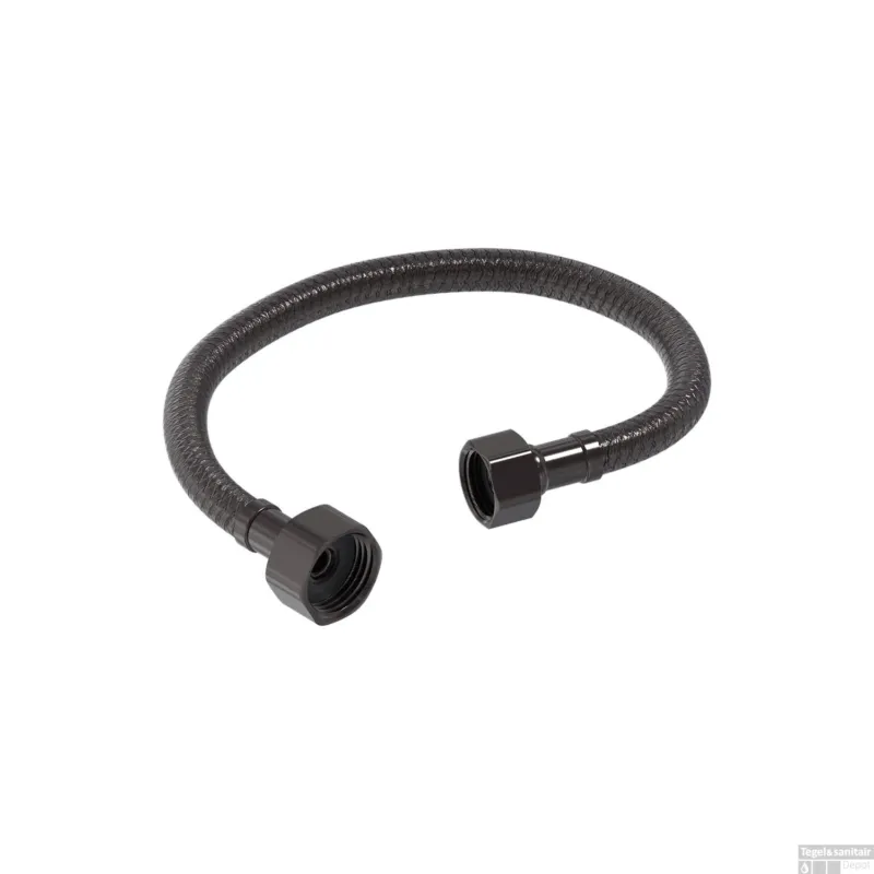 Flexibele Aansluitslang MAY 30 cm G1/2" x G3/8" Aansluiting Geborsteld Carbon Black PVD Actieprijs