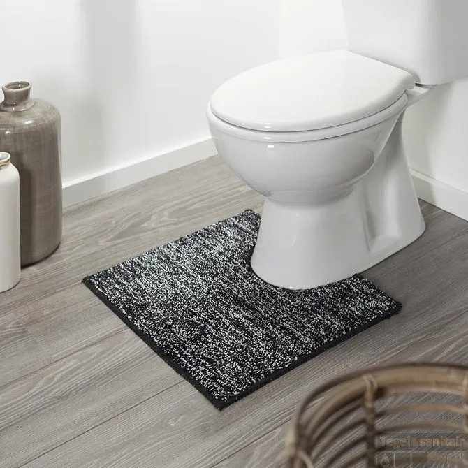 Koopje Toiletmat Sealskin Speckles Polyester 50x45 cm Zwart
