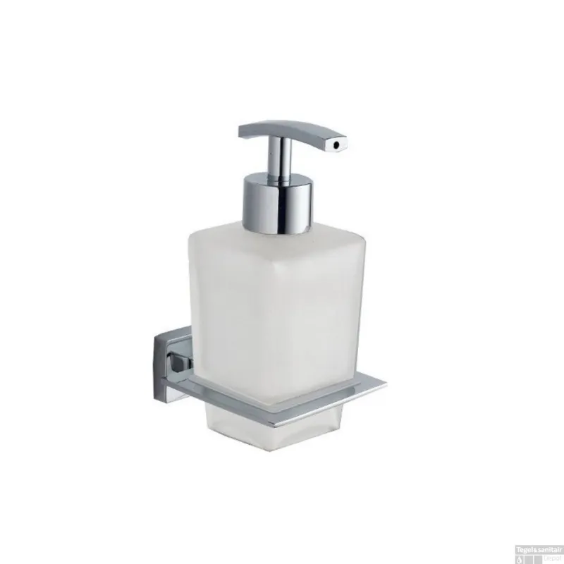 Beste Prijs Zeepdispenser Sapho Apollo Hangend 15.6x8 cm Melkglas / Chroom