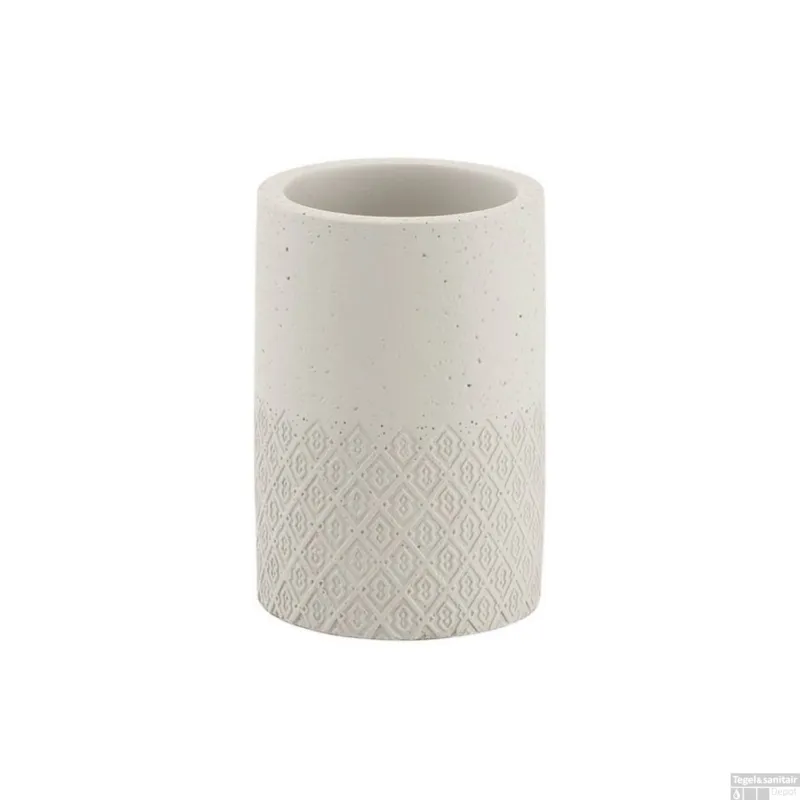 Tandenborstelhouder Sapho Afrodite Vrijstaand 11.5x7.6 cm Beton Beige Dagaanbieding
