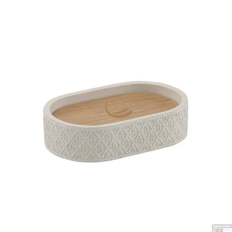 Gereduceerde Prijs Zeephouder Sapho Afrodite Vrijstaand 12.8x8.4x3 cm Beton Beige