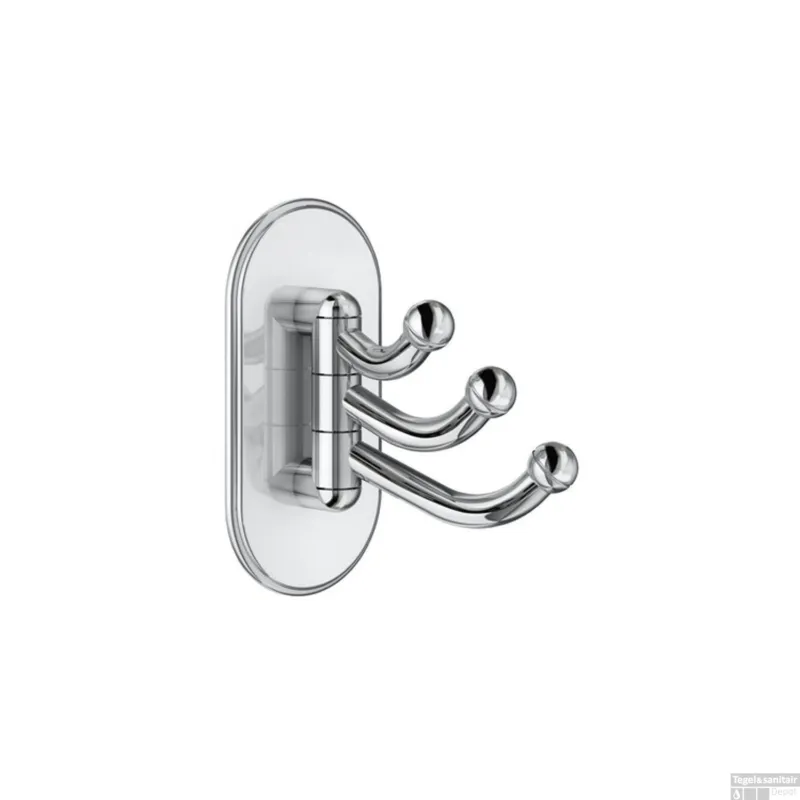 Handdoekhaak Smedbo Xtra Design Drievoudige Haak Draaibaar Chroom Lage Prijs