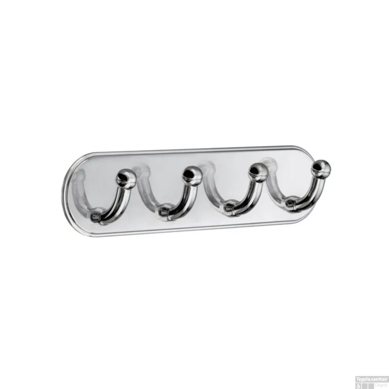 Flitsaanbieding Hakenrek Smedbo Xtra Design Met 4 Haken Chroom
