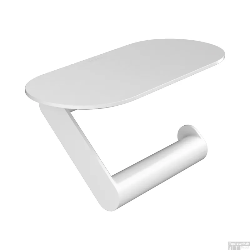 Tijdelijk Beschikbaar Closetrolhouder Met Planchet HansGrohe WallStoris Mat Wit