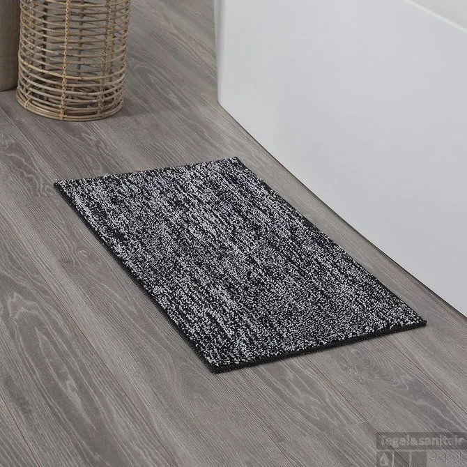 Dagaanbieding Badmat Sealskin Speckles Polyester micro fiber 80x50 cm Zwart