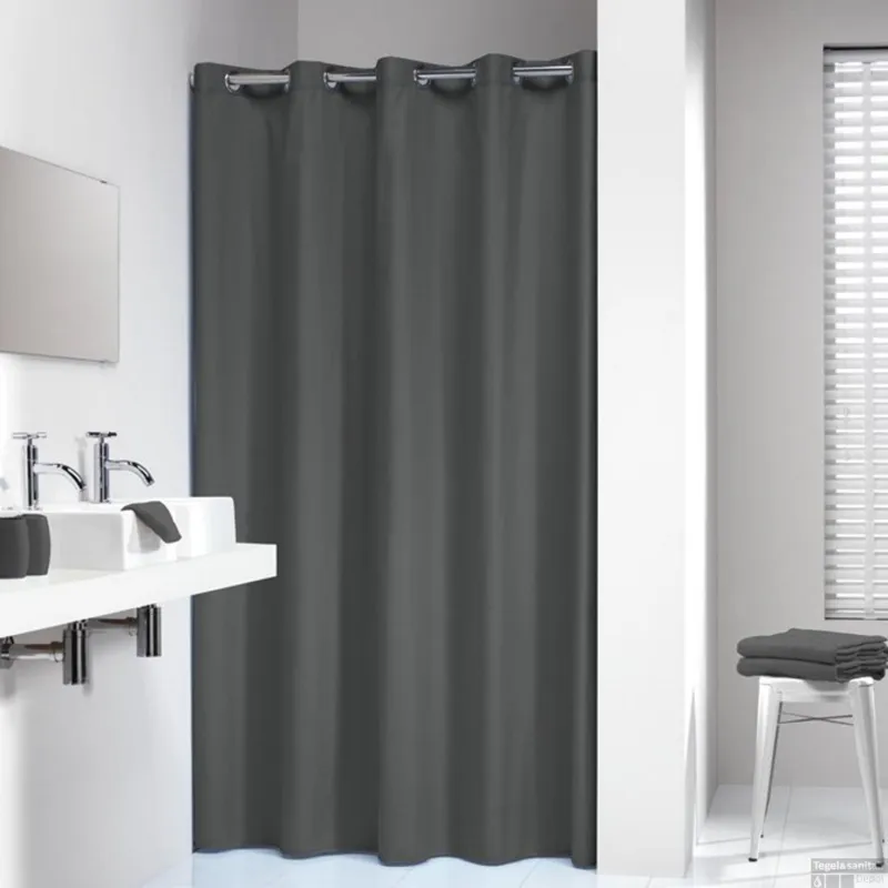 Superprijs Douchegordijn Sealskin Coloris Polyester / katoen 180x200 Grijs