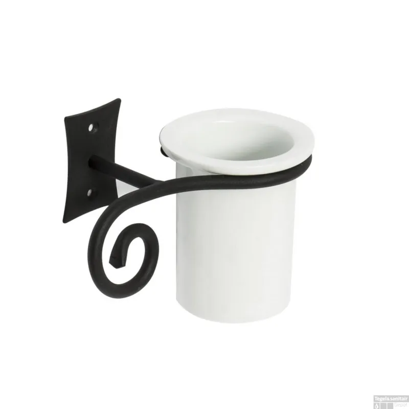 Speciale Aanbieding Bekerhouder Sapho Rebecco Hangend 17.1x12 cm Zwart / Wit
