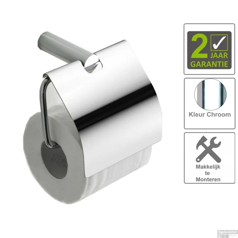Bestel Nu Ida toiletrolhouder met klep chroom