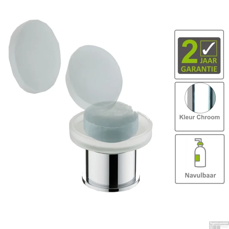 BWS Zeephouder Ida Vrijstaande Met Glas Chroom Op = Op