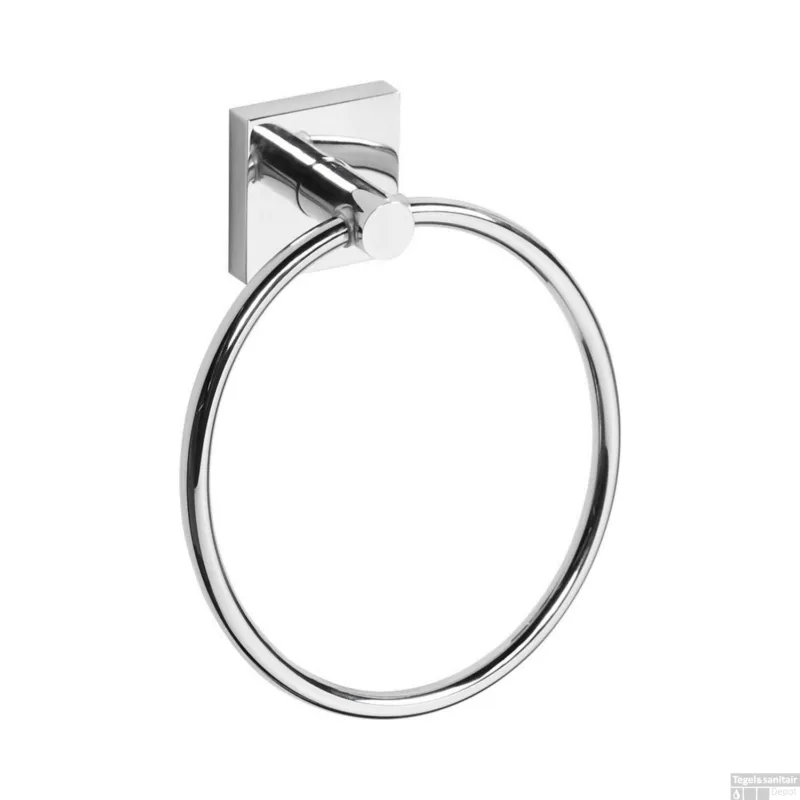 Weekendaanbieding Handdoekhouder Sapho X-Square Rond 16x19 cm Chroom