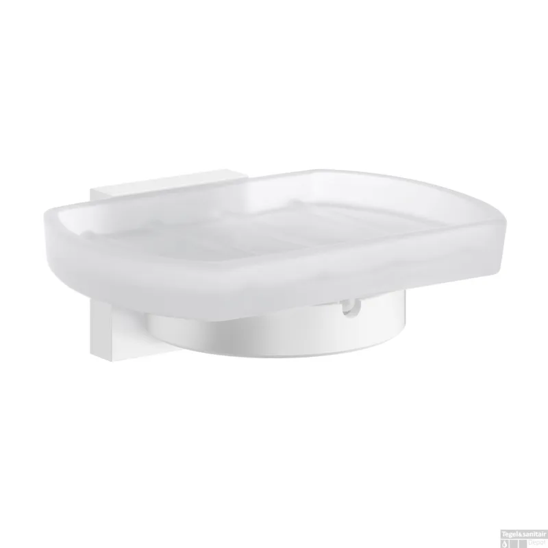 Merkproduct Zeephouder Smedbo House met Matglas Schaal Mat Wit