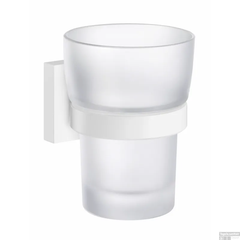 Weekendaanbieding Bekerhouder Smedbo House Matglas met Mat Wit