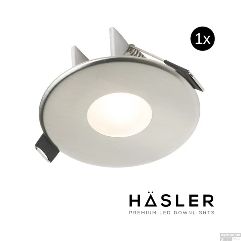 Inbouwspot Häsler Blanes Incl. Fase Aansnijding Dimbaar 8 cm 4 Watt Helder Wit RVS Set 1x Weekendaanbieding