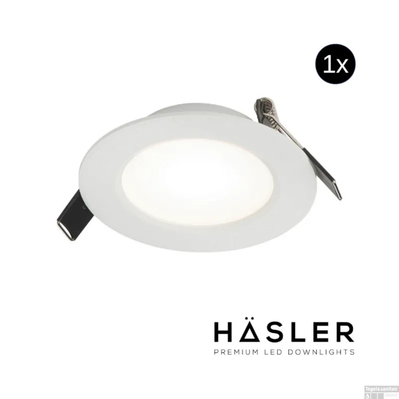 Beperkte Voorraad Inbouwspot Häsler Toscana Incl. Fase Aansnijding Dimbaar 9.2 cm 4 Watt Helder Wit RVS Wit Set 1x