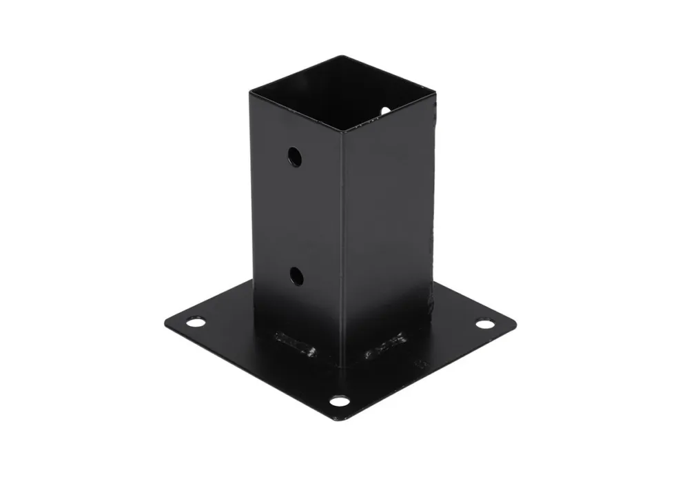 Paalhouder 7x7cm Zwart op Plaat - Per Stuk Koopje