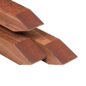 Aanbieding Paal Hardhout 6.5x6.5cm Glad Geschaadf Gepunt - 300 cm