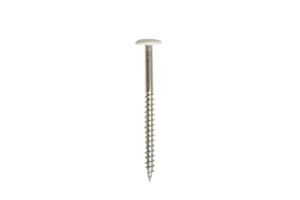Direct Beschikbaar Kleurkopschroef RVS Wit voor Trespa© platen 4.8x60mm - Per doos 100 stuks