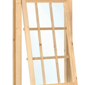 Hoge Kwaliteit Houten uitzetraam met roedes 85x120.5 cm voor wanddikte 28 t/m 45 mm enkelglas