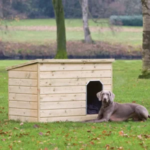 Op = Op Vuren houten Hondenhok 130x93x97cm