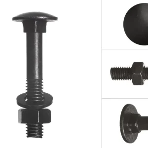 Slotbout Zwart m8 x 30 / 100 mm Verzinkt met moer en ring - Doos 25 stuks - 60 mm Hete Deal