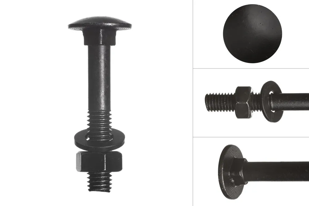 Slotbout Zwart m8 x 30 / 100 mm Verzinkt met moer en ring - Doos 25 stuks - 60 mm Hete Deal