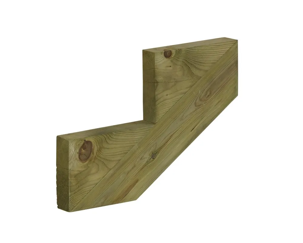 Steile Trapbalk Geimpregneerd Hout voor Tuintrap - 2 Treden Finale Uitverkoop
