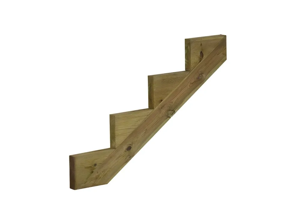 Beste Prijs Steile Trapbalk Geimpregneerd Hout voor Tuintrap - 4 Treden