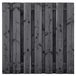 Tuinscherm Zwart Douglas 180 x 180 cm - 15 planks fijnbezaagd Bestel Nu