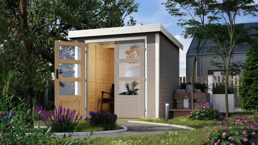Tuinhuis Jupiter Watergrijs Wanddikte 19 mm Laatste Versie