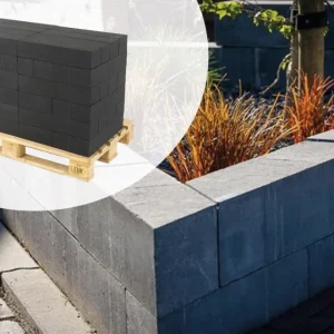 Palletactie - Stapelblokken 15x15x60cm Strak Antraciet Zwart Paved - Per 42 stuks Laatste Versie