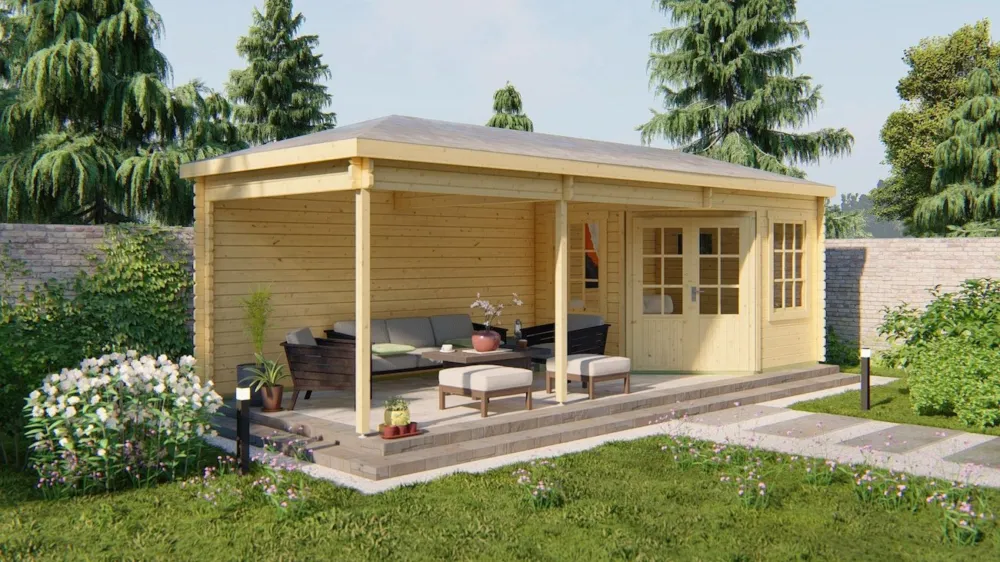Blokhut Bertil 790x300x292cm Korting