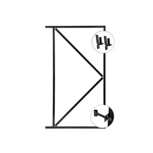 Ijzeren deurframe zwart 155 cm hoog in 90, 100 en 120 cm breed inclusief ophangwerk - 90 cm Gereduceerde Prijs