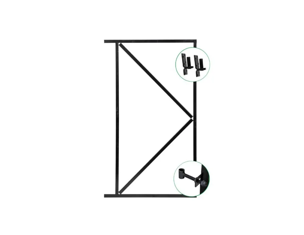 Ijzeren deurframe zwart 155 cm hoog in 90, 100 en 120 cm breed inclusief ophangwerk - 90 cm Gereduceerde Prijs