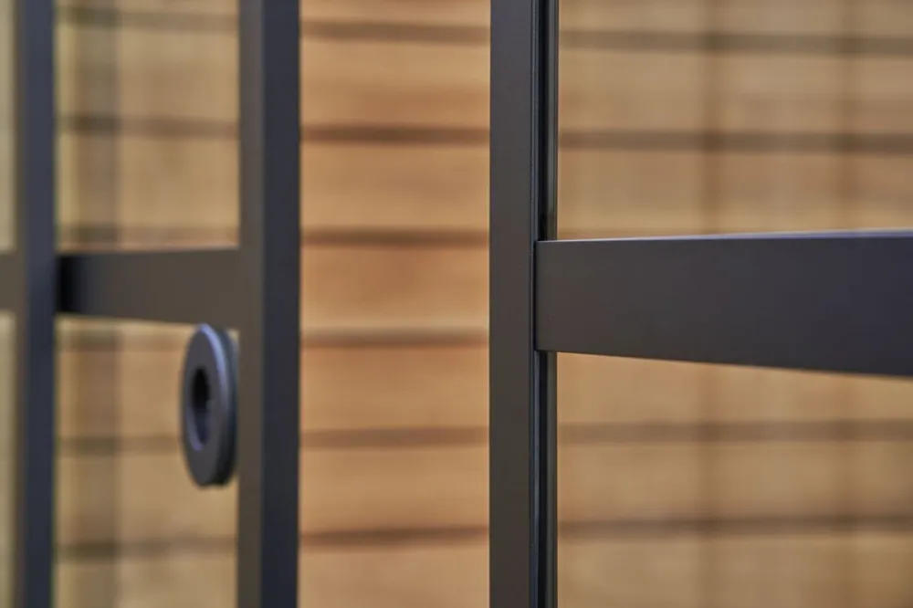Steel-look glasroedes voor Glazenschuifwandsets - Zwart Finale Uitverkoop