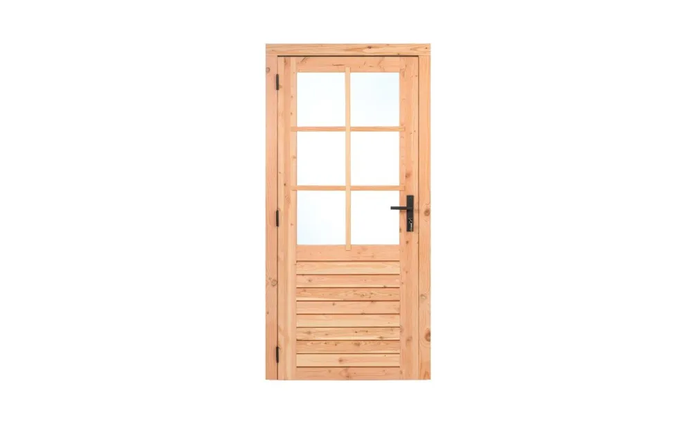 Douglas enkele glasdeur 100x205 cm linksdraaiend - zwart beslag Uitverkoop
